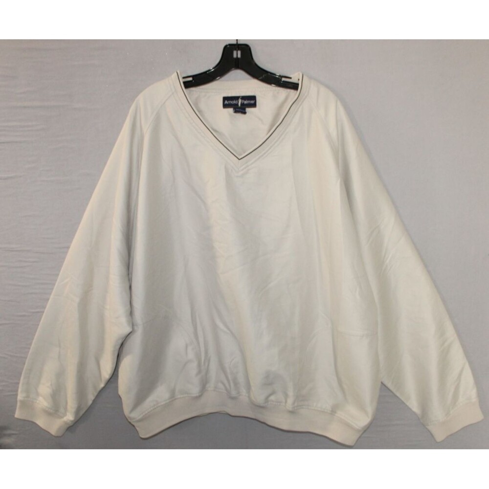 Arnold Palmer Golf Mens V-Neck Light Pullover Jacket Sweater Beige 3X Casual